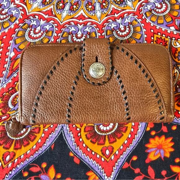 Brighton Leather Stitched (like basketball) wallet - Picture 1 of 9